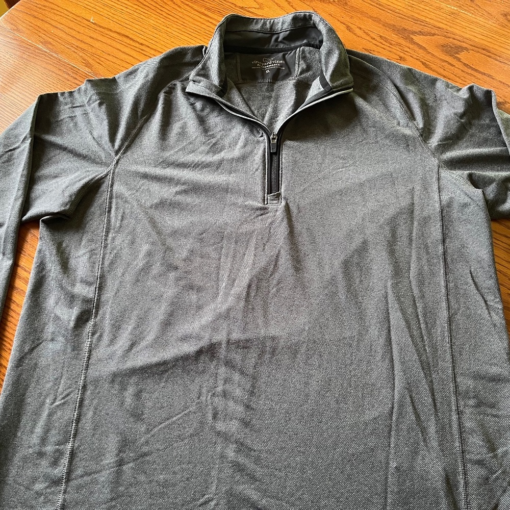 Vineyard Vines Sz XL Men's Performance  1/4-Zip Pullover Charcoal